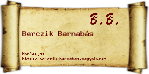 Berczik Barnabás névjegykártya