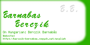 barnabas berczik business card